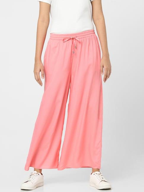 vero moda pink drawstring palazzos