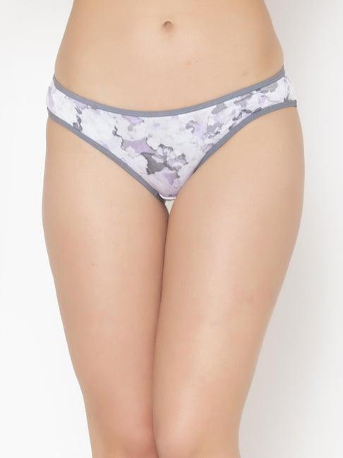 clovia white abstract print panty