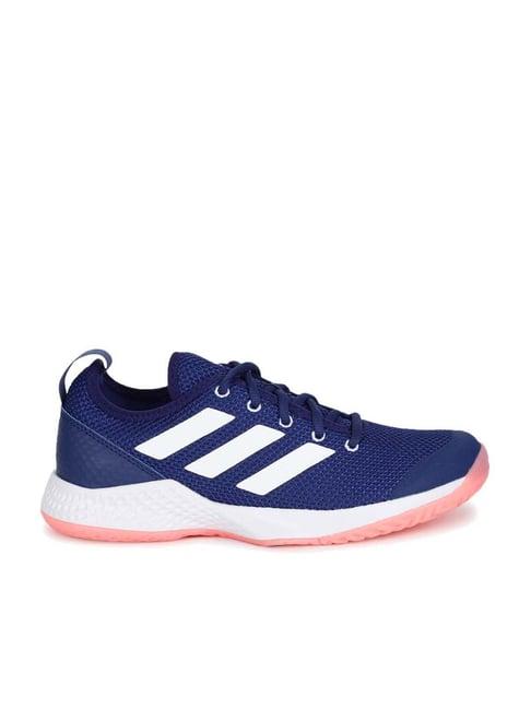 adidas women's court control indigo blue tennis shoes