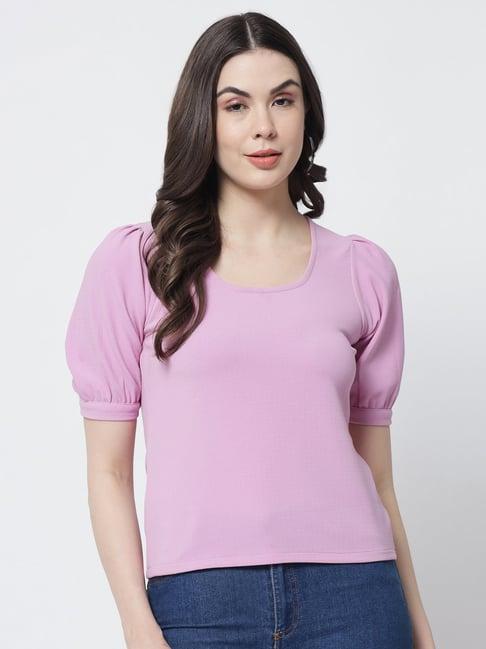 trend arrest lilac round neck top