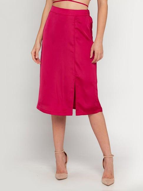 zink london pink below knee skirt