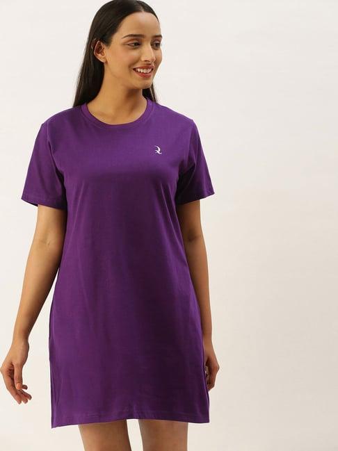 quarantine purple cotton night dress