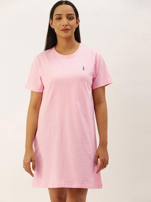 quarantine pink cotton night dress