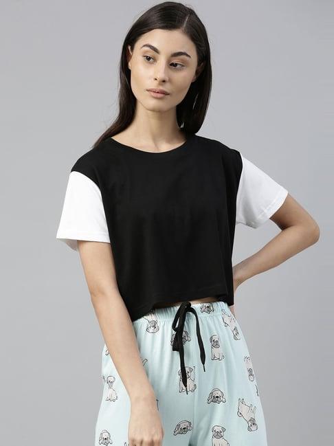 quarantine black cotton crop t-shirt