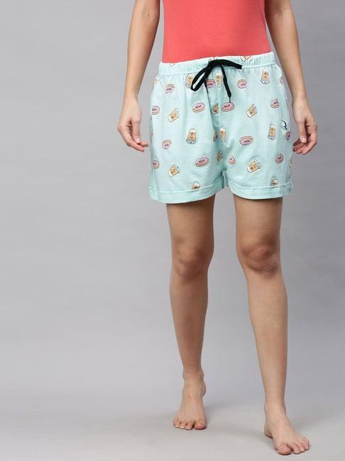 quarantine blue printed shorts