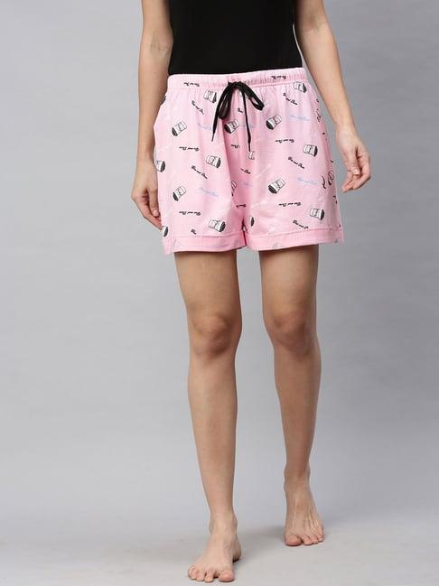 quarantine pink printed shorts