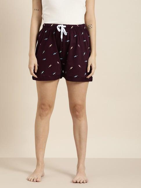 quarantine wine printed shorts