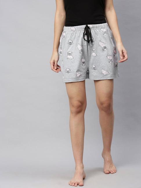 quarantine grey printed shorts