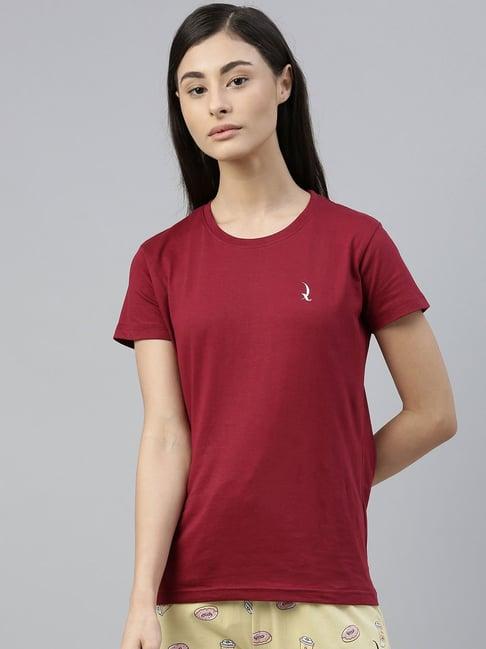 quarantine maroon cotton t-shirt