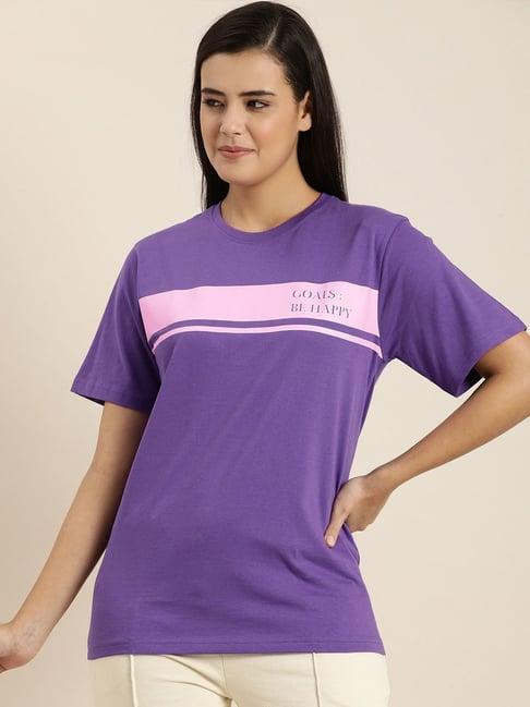 quarantine purple graphic print t-shirt