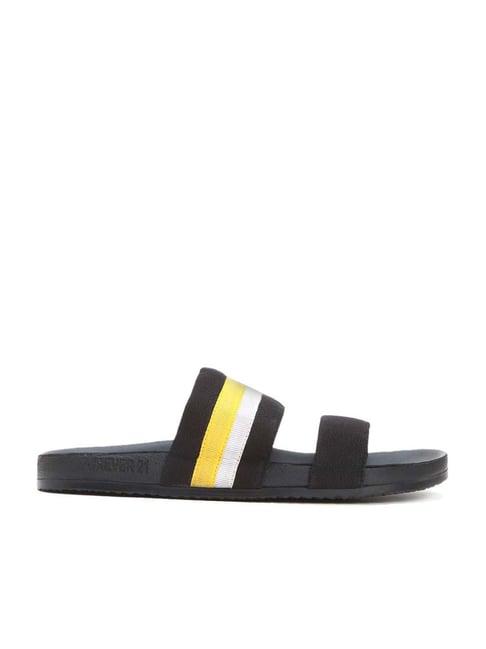 forever 21 men's yellow & black casual slides