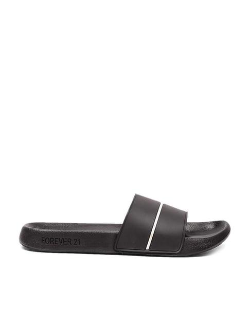 forever 21 men's core black casual slides