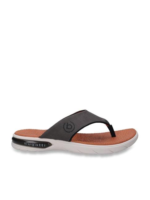 bugatti men's charcoal grey thong sandals