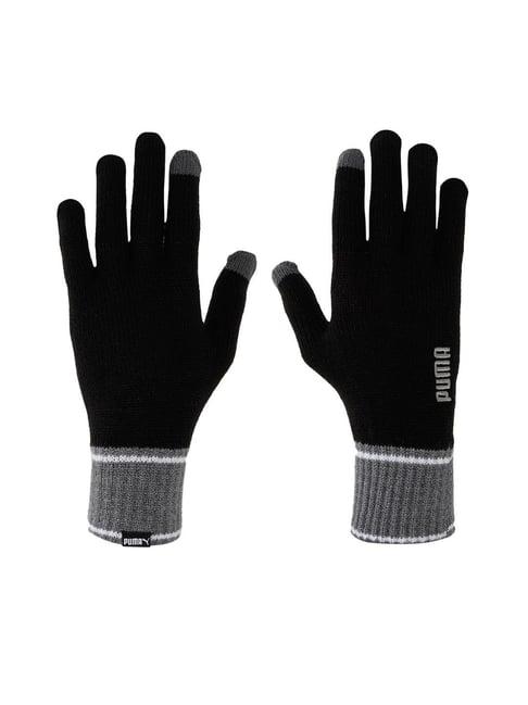 puma brown knit gloves