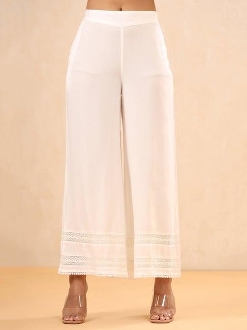 juniper white straight fit palazzos