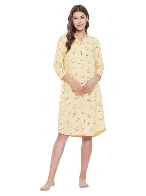 hypernation yellow floral print night dress