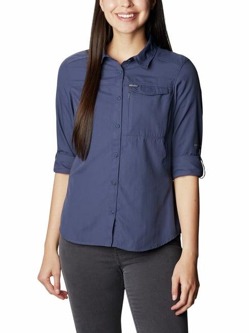 columbia navy silver ridge 2.0 regular fit shirt