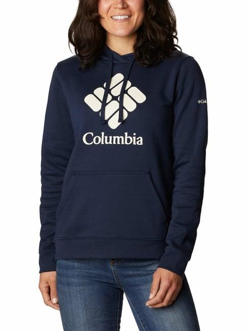 columbia navy trek graphic hooded sweatshirt