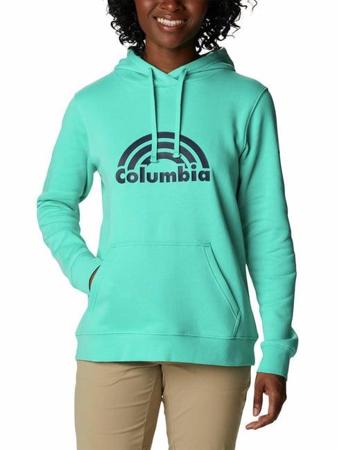 columbia turquoise trek graphic hooded sweatshirt