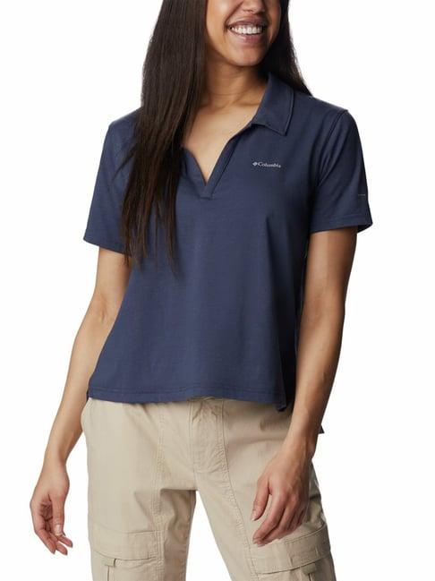 columbia navy sun trek polo t-shirt