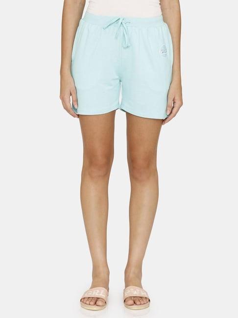 zivame light blue graphic print night shorts