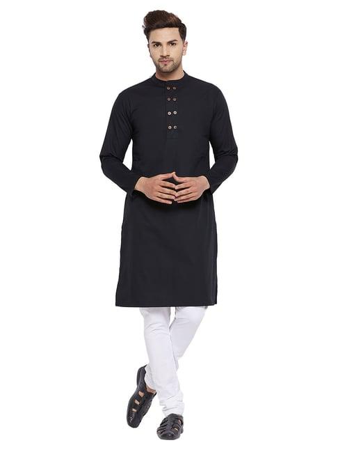 hypernation black mandarin collar kurta