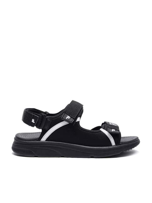 fila men's ricochet black floater sandals