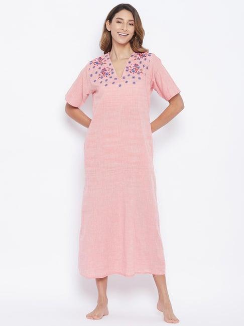 the kaftan company pink embroidered nighties