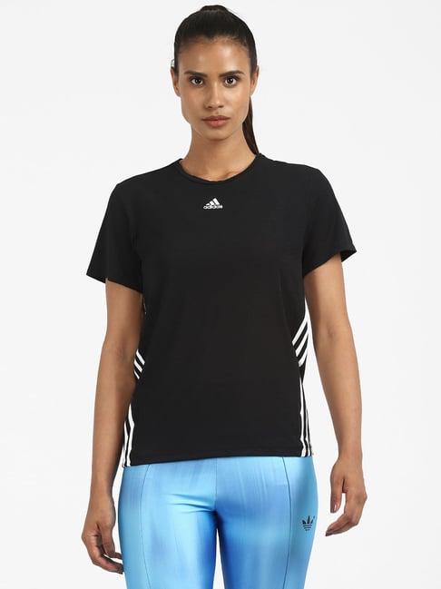 adidas black regular fit wtr icns 3s t-shirt