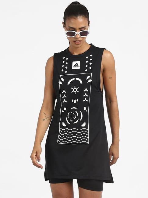 adidas black printed wow dress