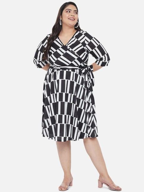 amydus black geometric print dress