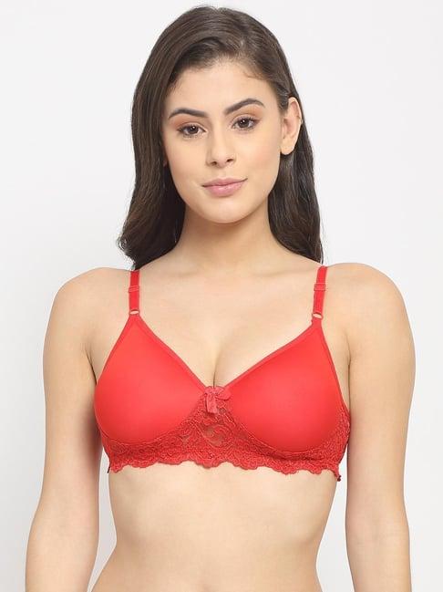 friskers red lace padded bra