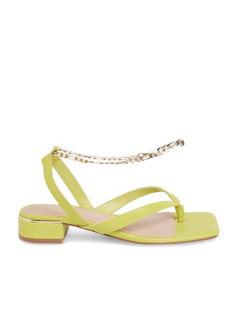 aldo women's lemon yellow sling back sandals