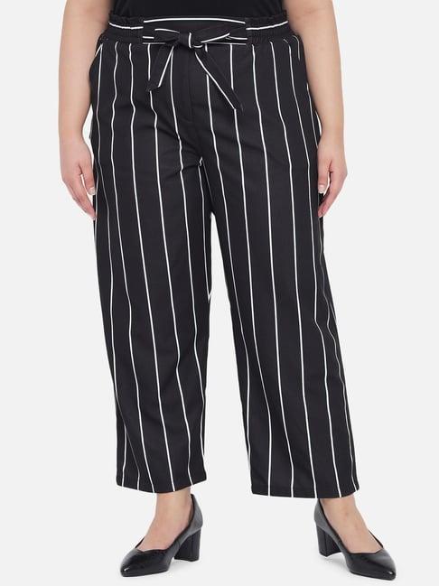 amydus black striped trousers