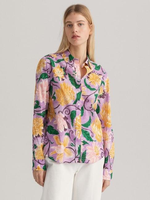 gant purple floral print shirt