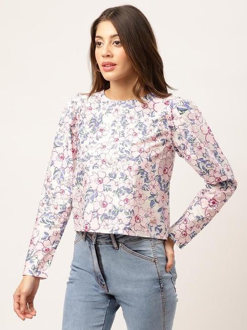 elle light pink floral print top