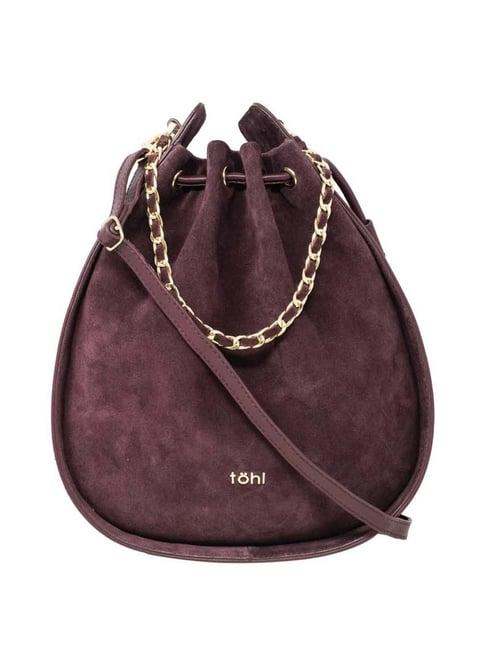 tohl maroon solid medium sling handbag