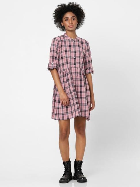 only pink checks dress