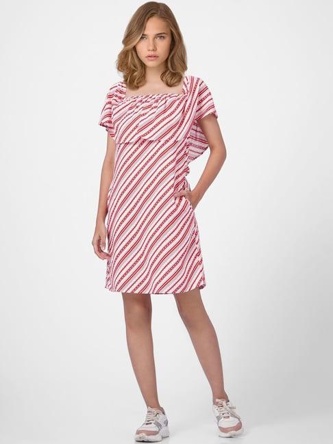 only white & red striped dress