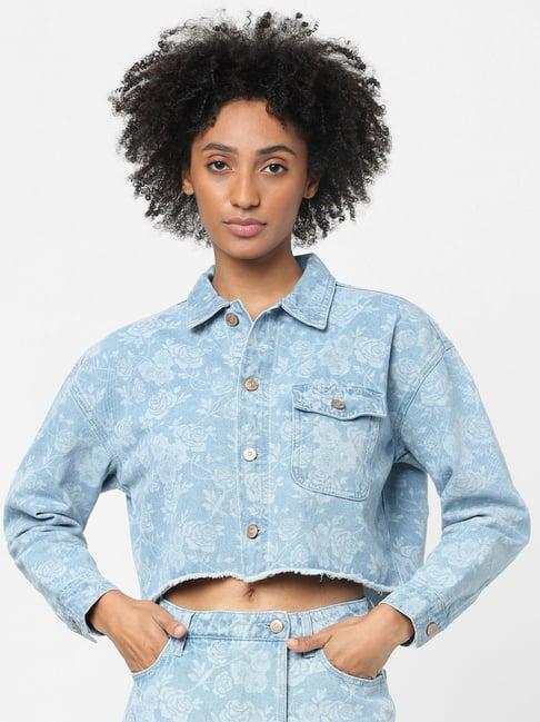 only light blue floral print jacket