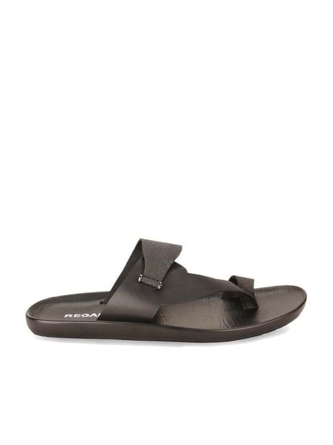 regal men's jet black toe ring sandals