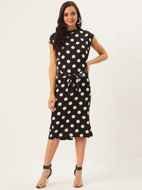 anvi be yourself black polka dots shift dress