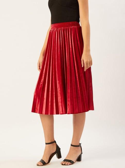 anvi be yourself red a-line skirt