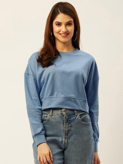 anvi be yourself blue boxy fit sweatshirt