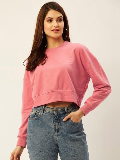 anvi be yourself pink boxy fit sweatshirt