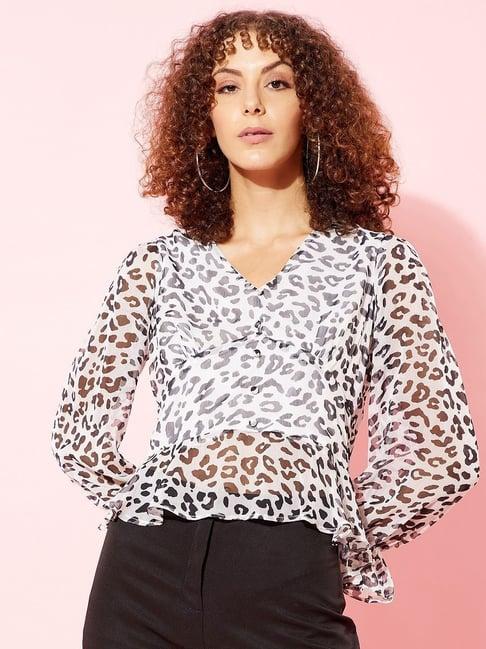 anvi be yourself white printed top