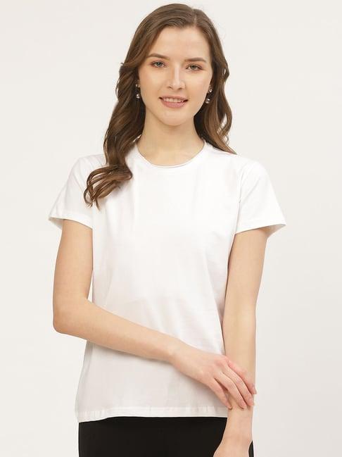 anvi be yourself white regular fit t-shirt