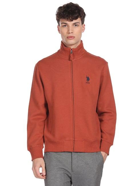 u.s. polo assn. orange regular fit sweater