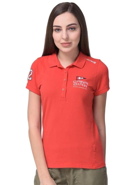 woodland red embroidered t-shirt