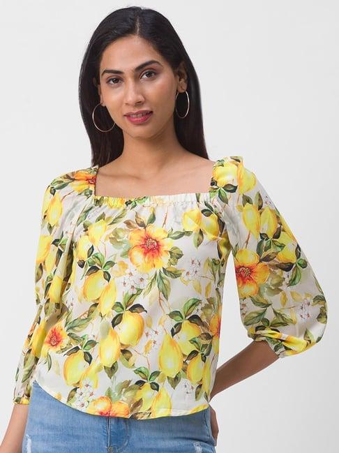 globus cream floral print top